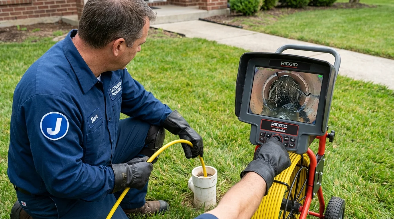 Sewer camera inspection being performed by Johns Plumbing LLC in Lompoc