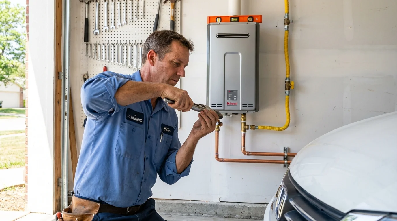 Tankless water heater installation by a Johns Plumbing LLC plumber in Lompoc
